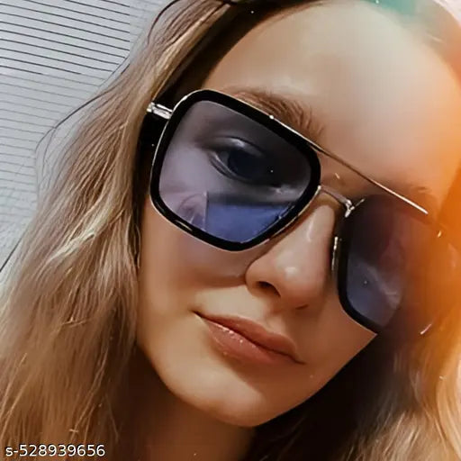Hype Type Eyewear Stylish Stark Style Blue Lens Sunglasses Perfect For Both Men and Women.