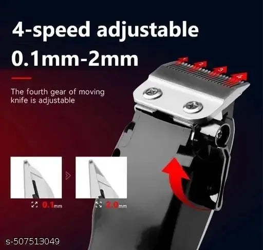 KM-809A Professional Hair Clipper – Corded Rechargeable Electric Trimmer (White) Digital Display | Heavy-Duty Motor | Precision Hair Cutting Kit
