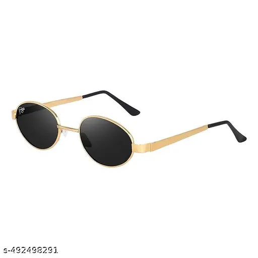 A LUINS Unisex Retro Oval Sunglasses | UV 400 Protection | Stylish & Durable Metal Frame