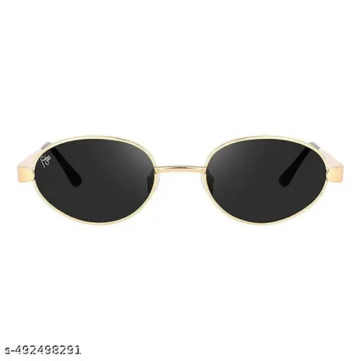 A LUINS Unisex Retro Oval Sunglasses | UV 400 Protection | Stylish & Durable Metal Frame