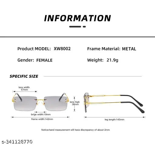 UV Protection Black Rectangular Sunglasses for Men & Women