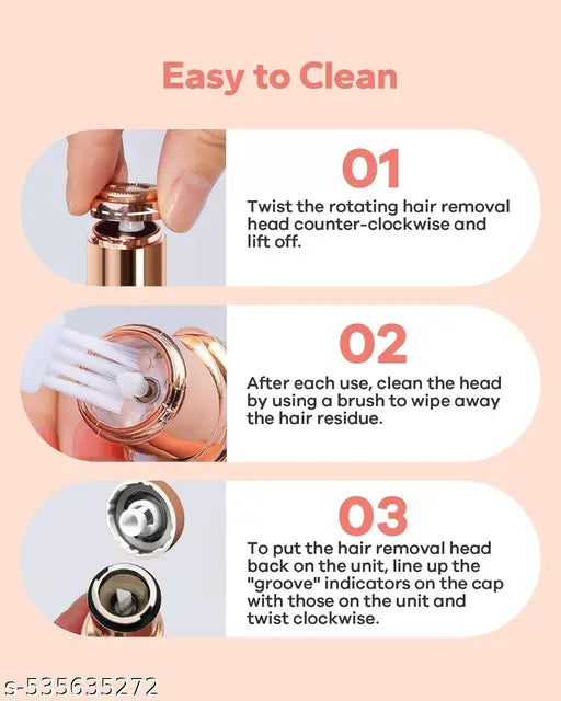 Hair Remover Flawless – Lipstick-Style Facial Hair Remover for Women | Mini Epilator Trimmer for Face, Upper Lip, Chin, Eyebrows | Cordless with AA Battery