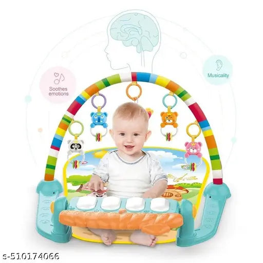 Healofy Baby Play Gym | Interactive Play Mat with Music | Tummy Time & Sensory Development | Hanging Toys & Soft Playmat | BPA-Free & Non-Toxic | 0+ Months