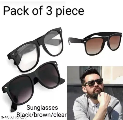 Pack of 3 King's New Trendy Unisex Sunglasses, Goggles For Men & Women