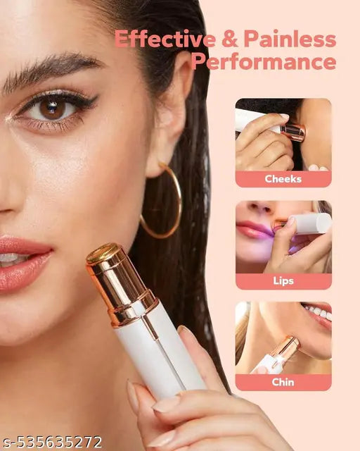 Hair Remover Flawless – Lipstick-Style Facial Hair Remover for Women | Mini Epilator Trimmer for Face, Upper Lip, Chin, Eyebrows | Cordless with AA Battery